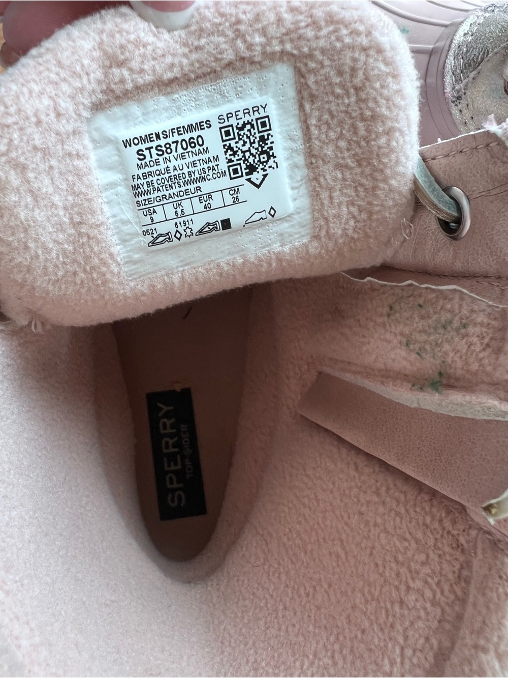 Sperry Women's Saltwater Metallic Camo Pink Waterproof Duck Boots Size 9 - Picture 5 of 10
